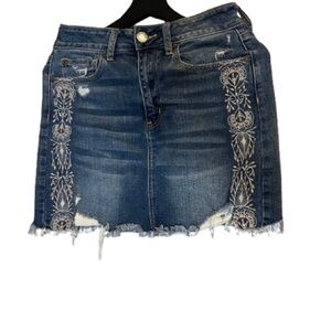 American Eagle Outfitters Distressed Denim Mini Skirt